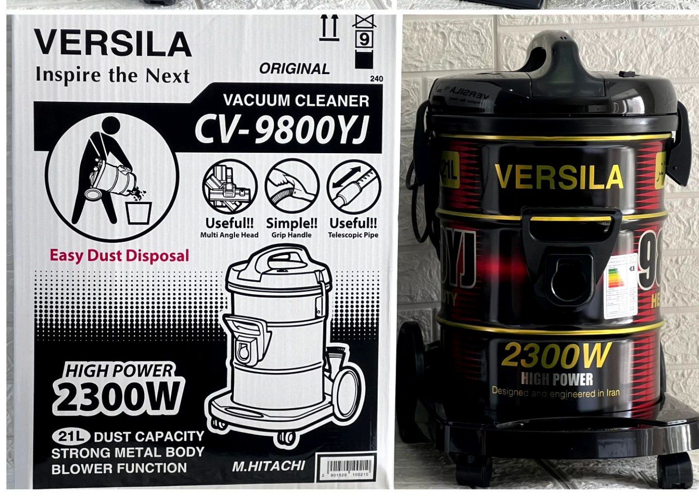 جارو برقی سطلی ورسیلا مدلcv_9800uj