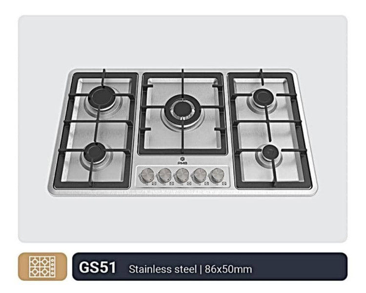 اجاق گاز صفحه ای 5 شعله رو استیل پارس ملی مدل GS51 طرح بوش