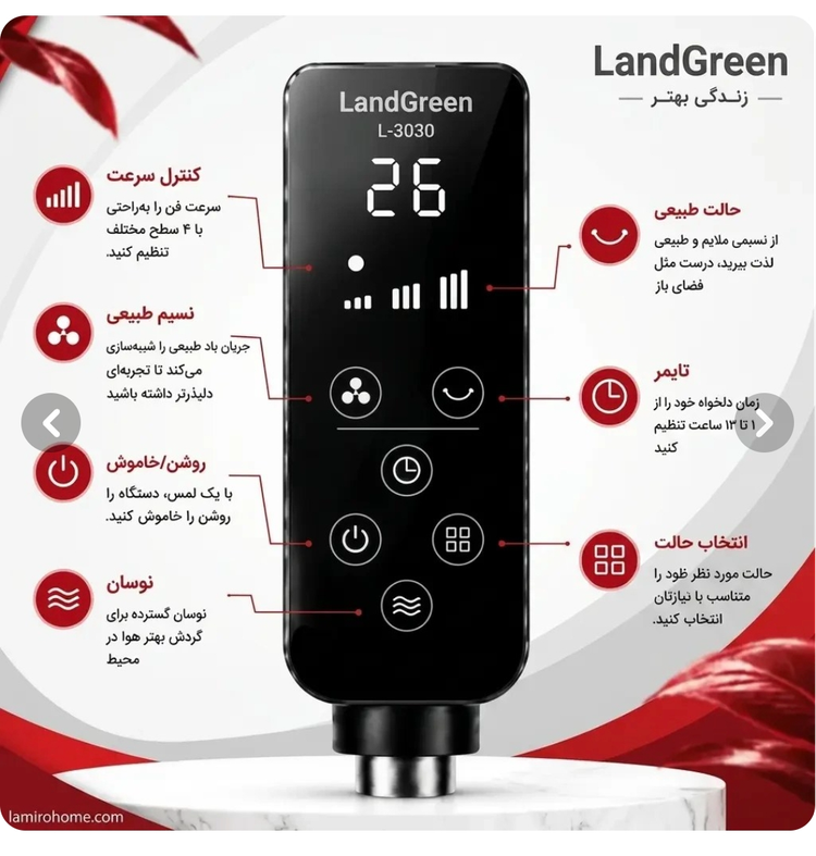 پنکه چند منظوره لندگرین مدل L-3030 با کنترل